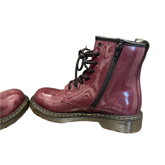 Dr Martens Women’s Boots Burgundy Purple‎ Lace-Up Patent Leather - Picture 7 of 11